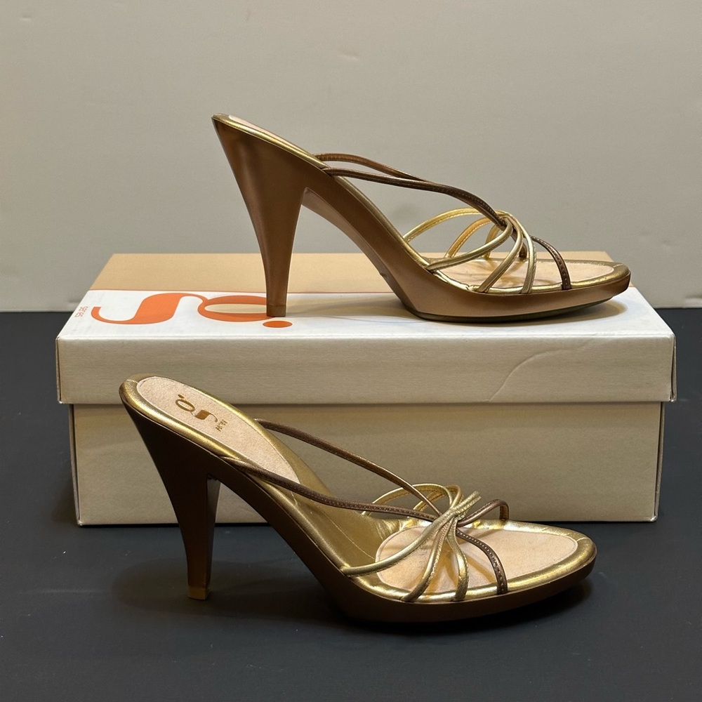 NWT Cole Haan x Nike Lab - G Series Gold Strappy Heels - Picture 5 of 10